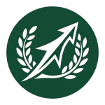 Greenlight Garden Solutions motto emblem with an upward arrow and laurel wreath in green