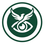 Greenlight Garden Solutions vision icon with an eye and bird wings in a green circle